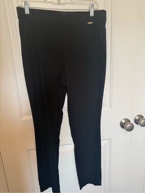 Jones New York Black Ponte Ankle Pants with Button Hem